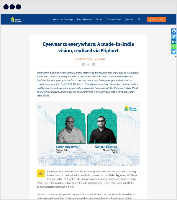 Flipkart Stories Detailed Page