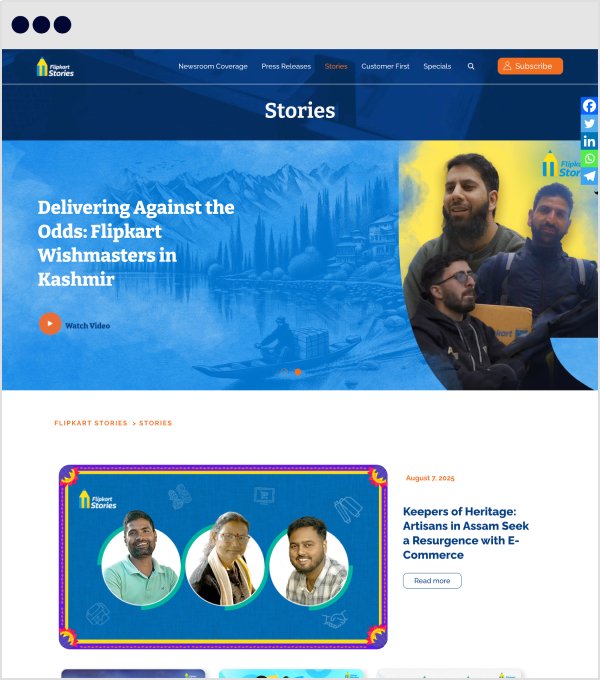 Flipkart Stories Page