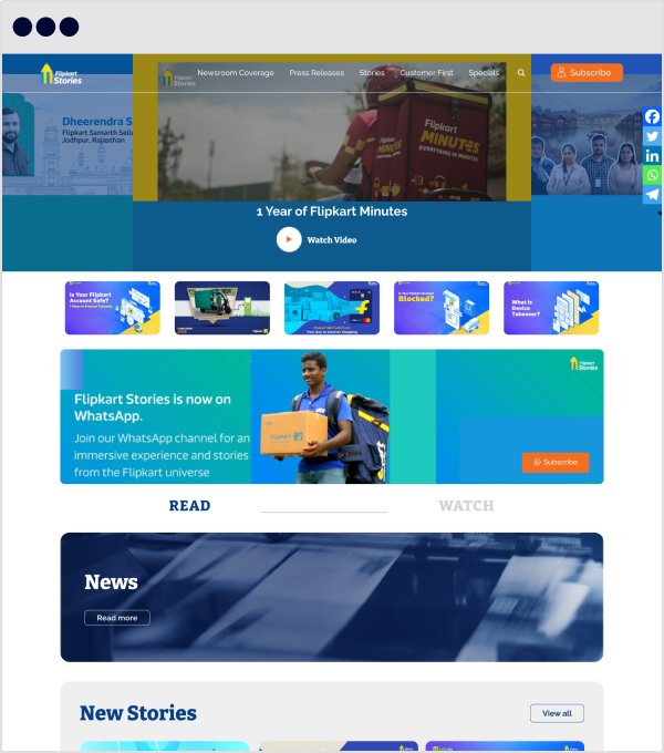 Flipkart Stories Homepage